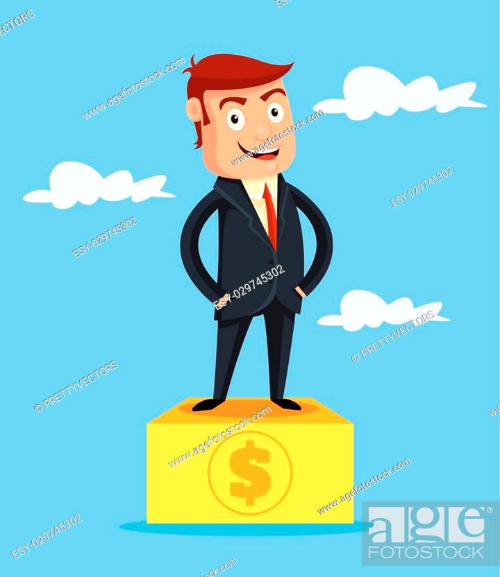 Successful rich man. Vector flat cartoon illustration, Stock Vector, Vector  And Low Budget Royalty Free Image. Pic. ESY-029745302 | agefotostock