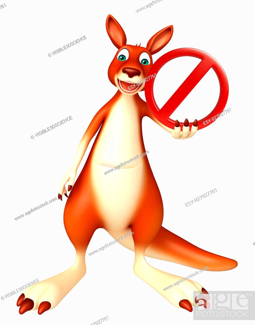 3d rendered illustration of Kangaroo cartoon character with stop sign,  Stock Photo, Picture And Low Budget Royalty Free Image. Pic. ESY-027927761  | agefotostock
