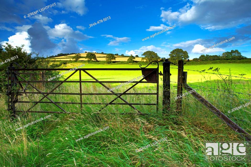 Stock Photo: Old Railway Gate, Exe Valley, Devon, England, United Kingdom, Europe.