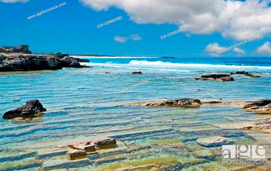 Stock Photo: rocky coastline in Is Arutas, Sardinia.