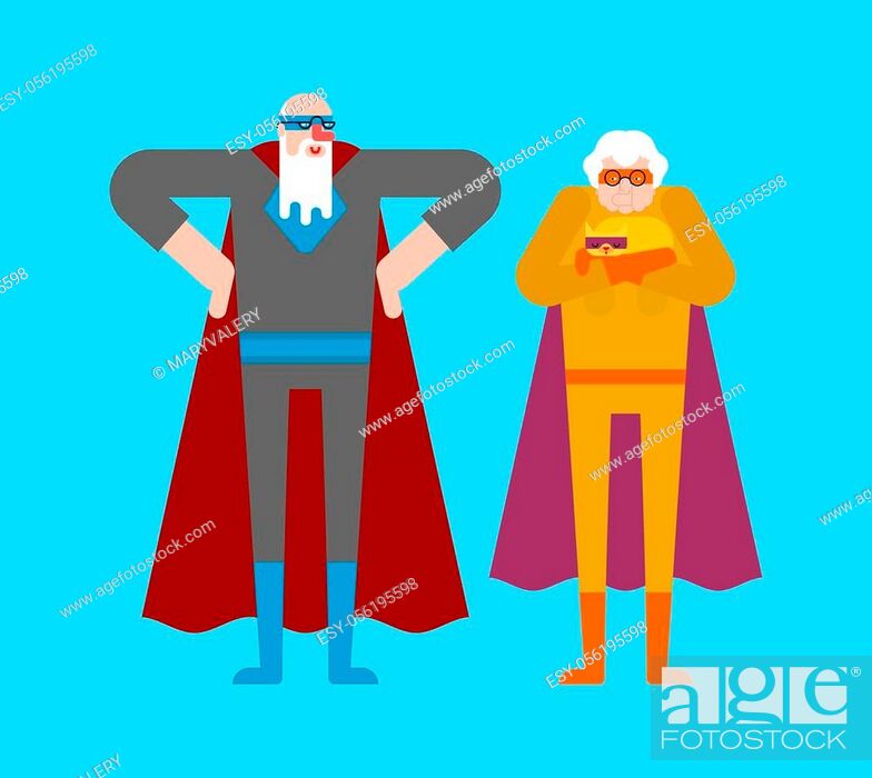 Superhero grandparents and dog. Super grandparent in Cloak and mask, Stock  Vector, Vector And Low Budget Royalty Free Image. Pic. ESY-056195598 |  agefotostock