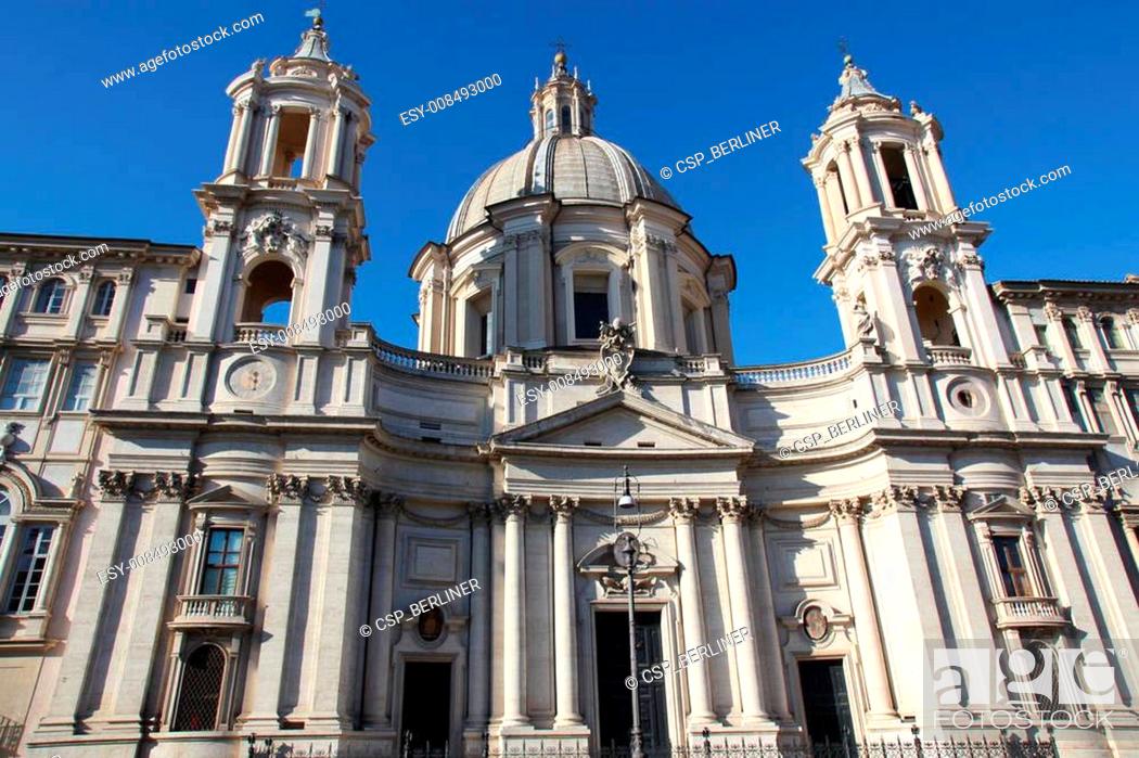 Stock Photo: Church Sant Agnese in Agone Rome.
