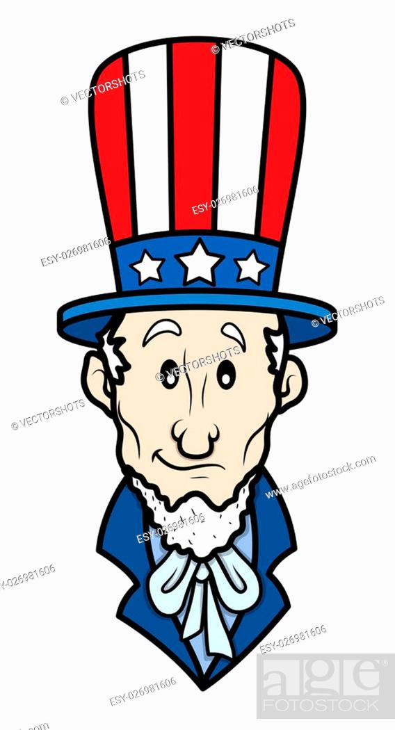 Drawing Art of Young Cartoon Uncle Sam Character Face Smiling Vector  Illustration, Stock Vector, Vector And Low Budget Royalty Free Image. Pic.  ESY-026981606 | agefotostock