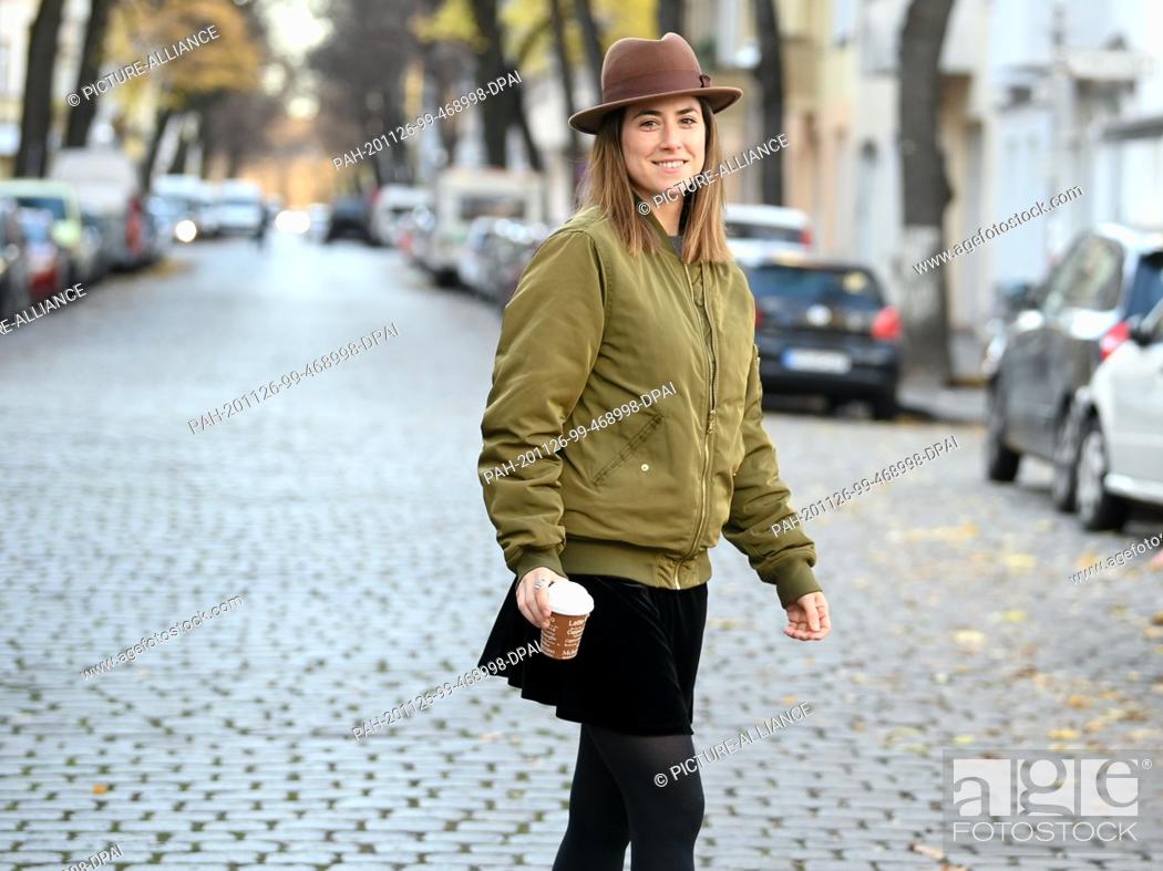 Stock Photo: 23 November 2020, Berlin: The Austrian actress Vidina Popov during a walk in her favourite neighbourhood in Neukölln. She plays the assistant in the ARD.
