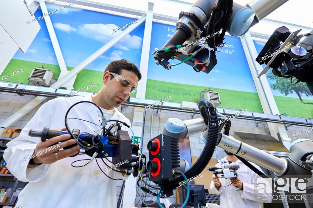 Stock Photo: Use of flexible robotics in industrial manufacturing processes, Mobile robot, Advanced manufacturing Unit, Technology Centre, Tecnalia Research & Innovation.