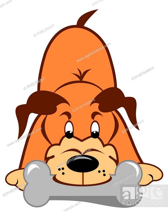 Cartoon of cute puppy dog holding bone in mouth clipart, Stock Vector,  Vector And Low Budget Royalty Free Image. Pic. ESY-057640915 | agefotostock