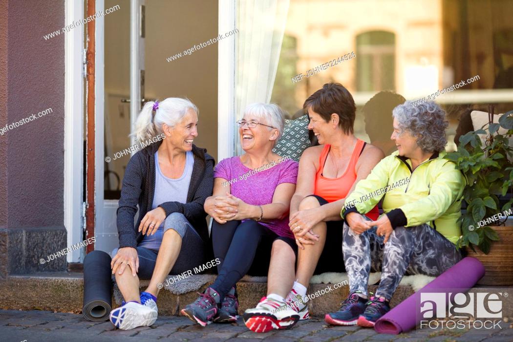 Stock Photo: Happy women together.