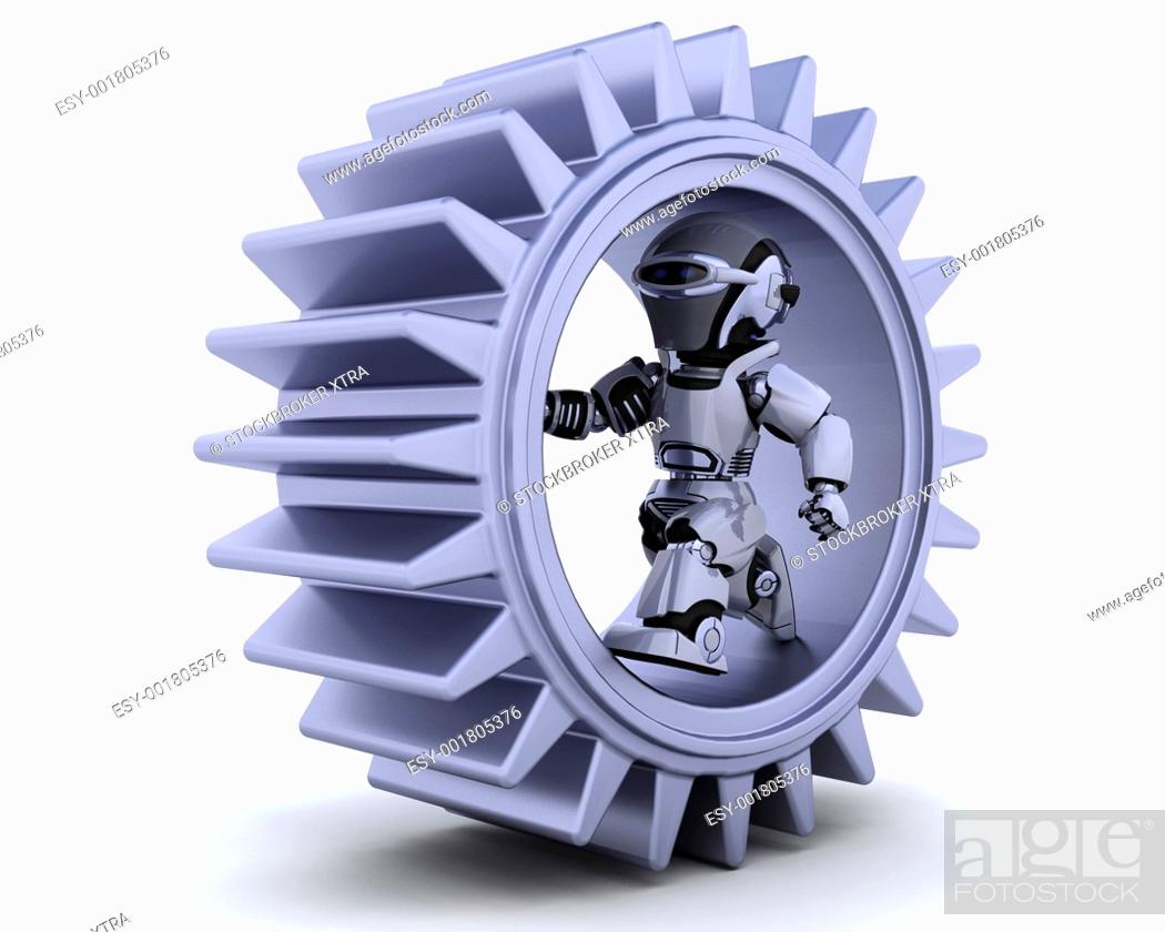 3d Render of robots with gear mechanism, Stock Photo, Picture And Low  Budget Royalty Free Image. Pic. ESY-001805376 | agefotostock