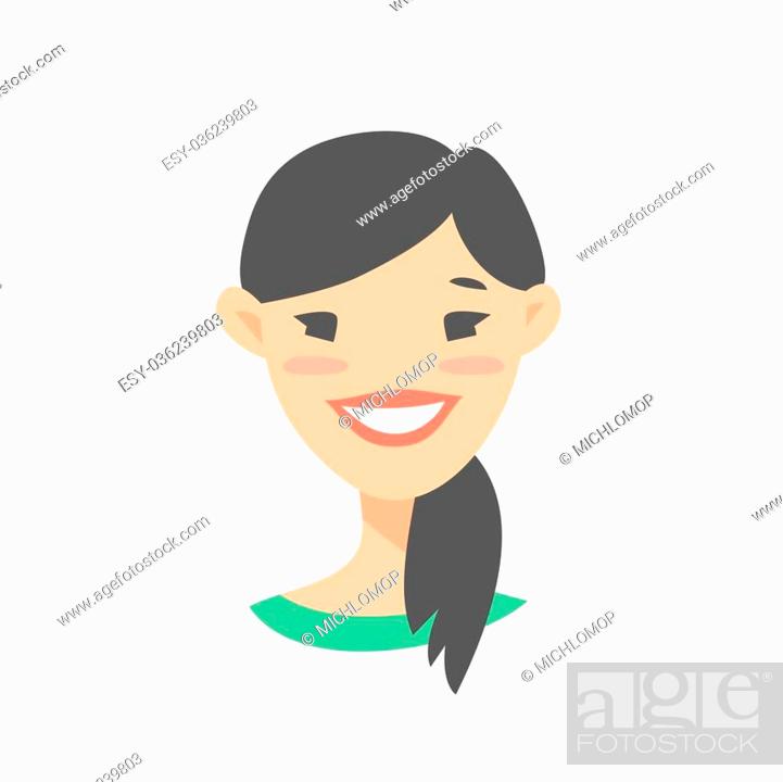 Set of young asian female characters. Cartoon style people icons, Stock  Vector, Vector And Low Budget Royalty Free Image. Pic. ESY-036239803 |  agefotostock