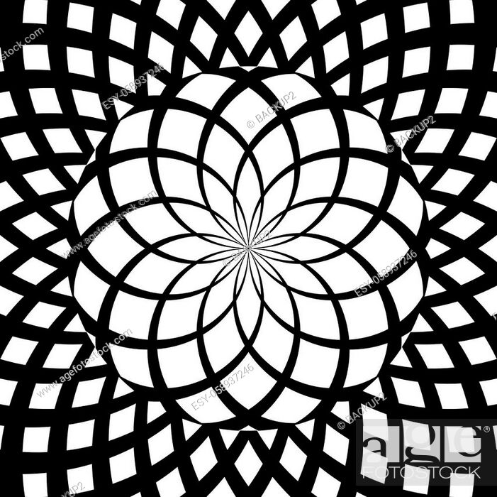 Vector illustration of psychedelic spiral pattern. Black and white abstract  volute concentric lines..., Stock Vector, Vector And Low Budget Royalty  Free Image. Pic. ESY-058937246 | agefotostock