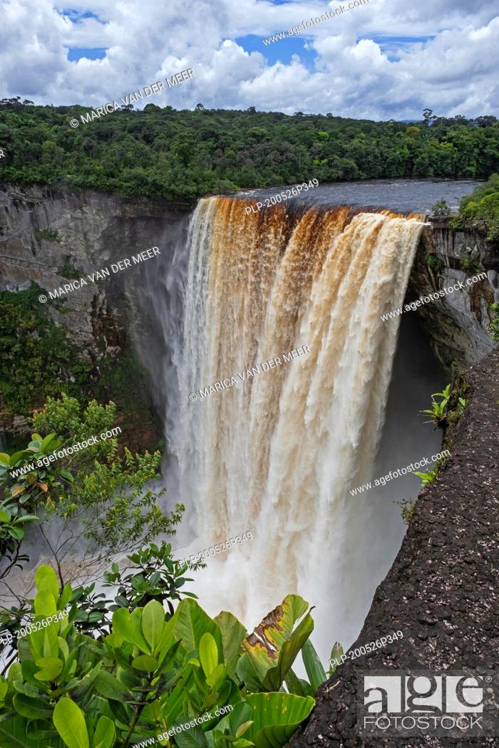 Stock Photo: Kaieteur Falls on the Potaro River in the Kaieteur National Park, Guyana, South America. Largest waterfall in the world in height and volume.