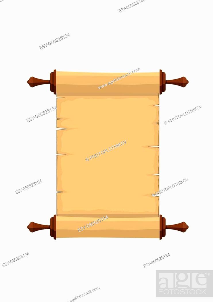 Blank old ancient scroll of papyrus paper cartoon isolated on white  background, Stock Vector, Vector And Low Budget Royalty Free Image. Pic.  ESY-050525134 | agefotostock