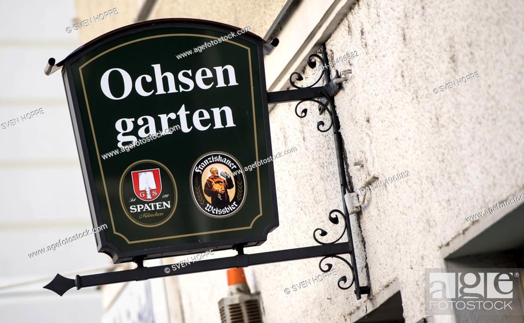 Stock Photo: The entrance of the ""Ochsengarten"" bar, photographed during a tour of the Queen singer Freddy Mercury's old haunts in the city.