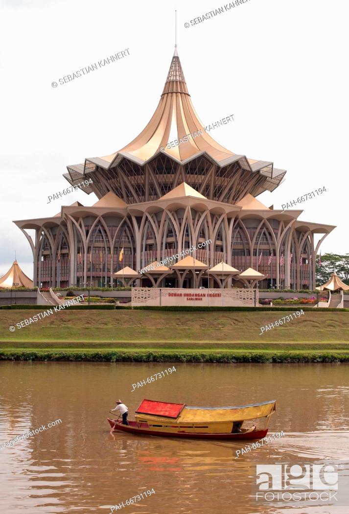 Stock Photo: The Sarawak State Legislative Assembly Building in Kuching, Malaysia, 21 October 2014. Photo: Sebastian Kahnert - NO WIRE SERVICE - | usage worldwide.