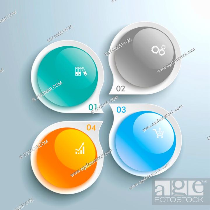Stock Photo: Infographic with drop shapes on the gray background. Eps 10 vector file.