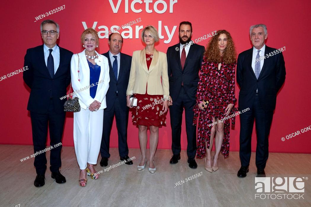 Stock Photo: 'Victor Vasarely, The Birth of Op Art' exhibition opening Featuring: Carmen Thyssen, Borja Thyssen, Blanca Cuesta Where: Madrid.