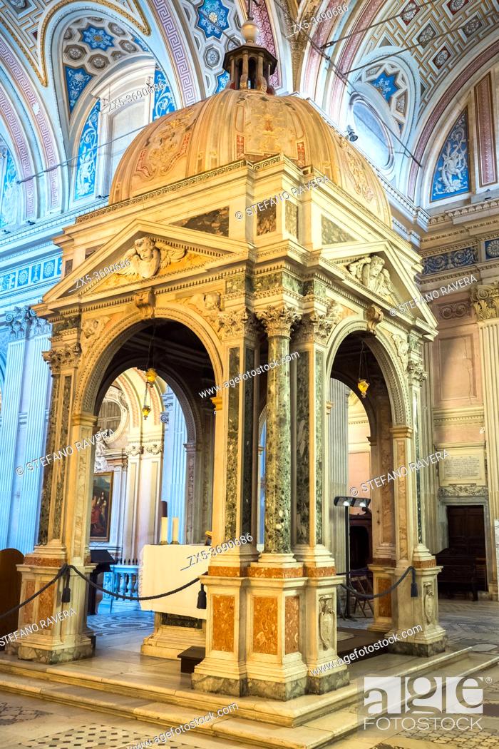 Stock Photo: Ciborium in the Basilica of Saints Bonifacio and Alexis in the Aventine hill - Rome, Italy.