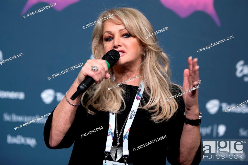 Stock Photo: Singer Bonnie Tyler representing United Kingdom poses during a press conference for the Eurovision Song Contest 2013 in Malmo, Sweden, 12 May 2013.