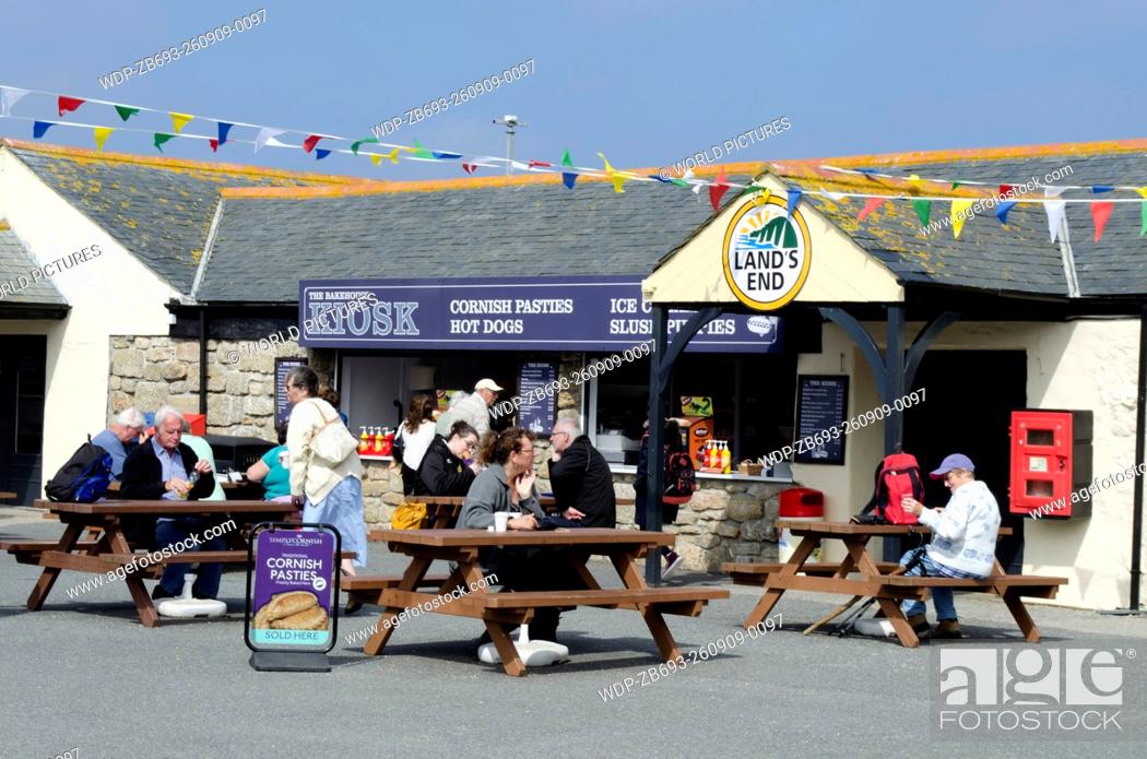 Stock Photo: outdoor restaurant Land's End Cornwall England.
