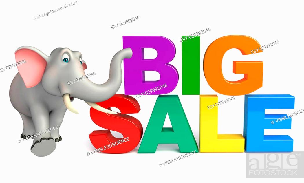 3d rendered illustration of Elephant cartoon character with big sign, Stock  Photo, Picture And Low Budget Royalty Free Image. Pic. ESY-029992046 |  agefotostock