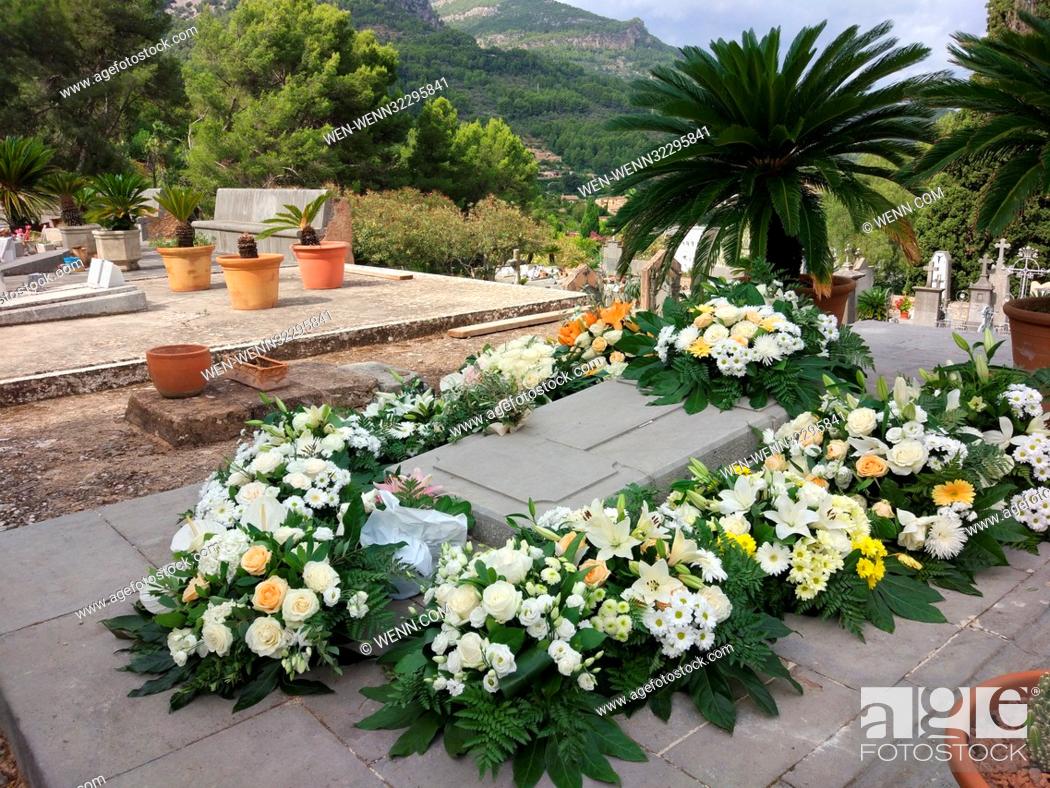 Stock Photo: Grave of Esther Schweins partner Lorenzo Mayol Quetlas in Soller, Majorca. Featuring: Atmosphere Where: Soller, Majorca, Spain When: 15 Sep 2017 Credit: WENN.