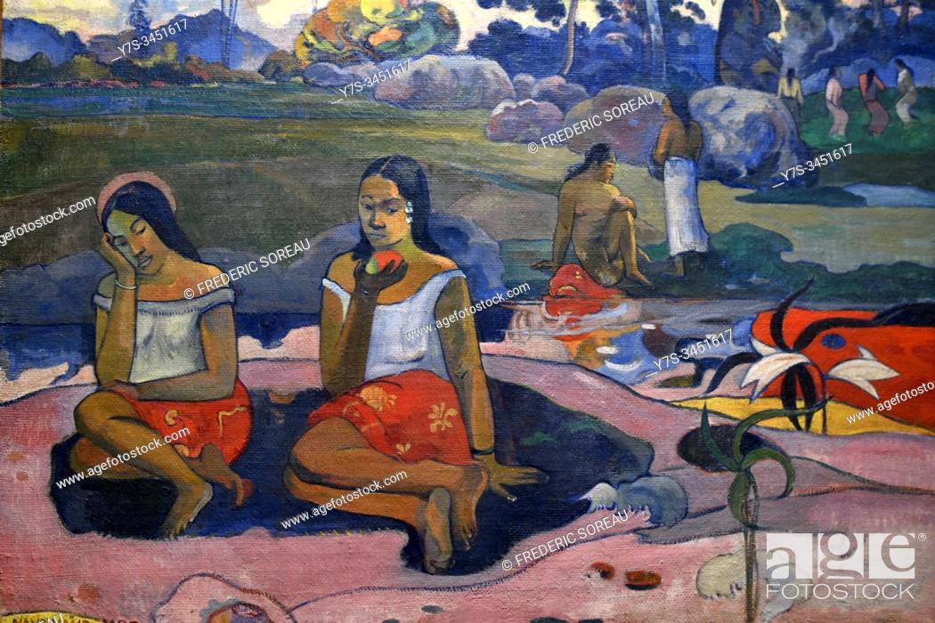 Stock Photo: Joy to rest, 1894, painting by Paul Gauguin, Hermitage museum, St Petersburg Russia, Europe.