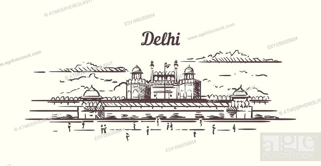 Red fort Royalty Free Vector Image - VectorStock-saigonsouth.com.vn