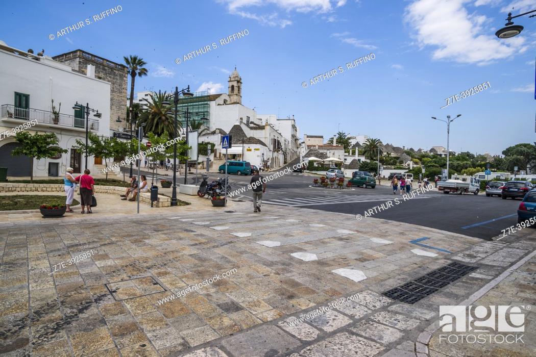 Stock Photo: Town of Alberobello, Metropolitan City of Bari, Puglia (Apulia), Italy.