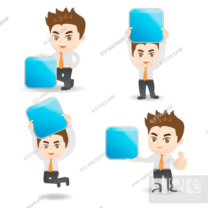 cartoon set of Businessman show App empty icon, great for your design,  Stock Vector, Vector And Low Budget Royalty Free Image. Pic. ESY-036706957  | agefotostock