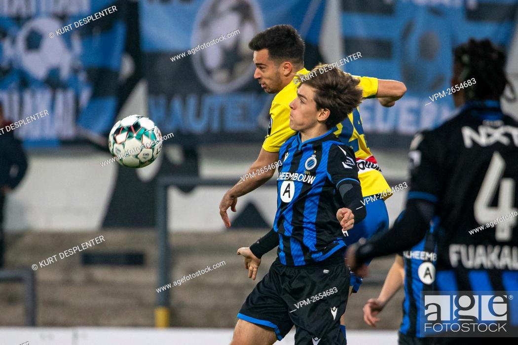 Stock Photo: Westerlo's Baris Alici and Club NXT's Lynnt Audoor fight for the ball during a soccer match between Club NXT vs KVC Westerlo, Wednesday 03 March 2021 in Lokeren.