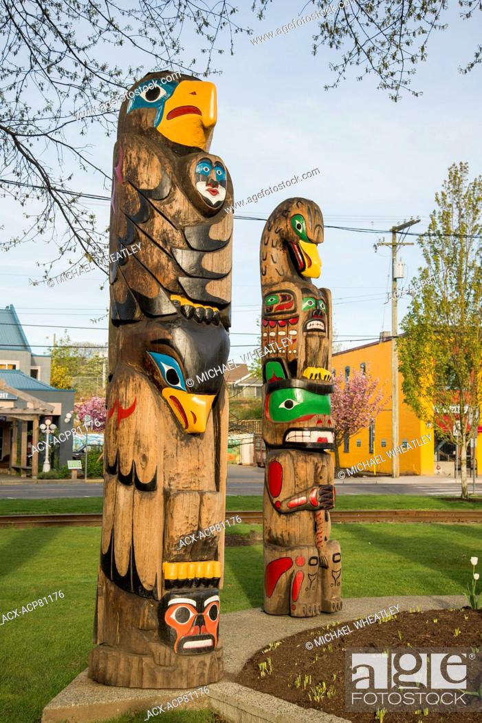oído rechazo Suavemente Totem Poles, Duncan, City of Totems, British Columbia, Canada, Foto de  Stock, Imagen Derechos Protegidos Pic. ACX-ACP81176 | agefotostock