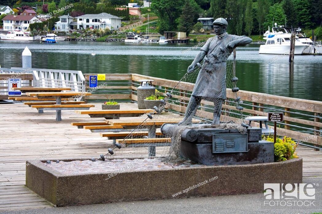 Stock Photo: Fisherman's Memorial, Gig Harbor, Tacoma, Washington State, USA.