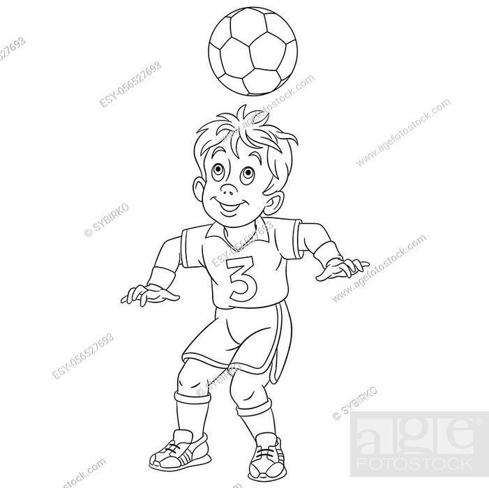 Coloring Page. Colouring picture with cartoon football player, Stock  Vector, Vector And Low Budget Royalty Free Image. Pic. ESY-056527693 |  agefotostock