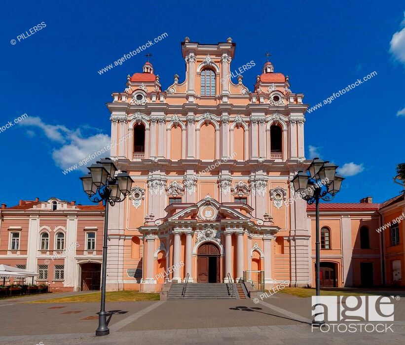 Stock Photo: View of the building of the church of St. Theresa. Vilnius. Lithuania.