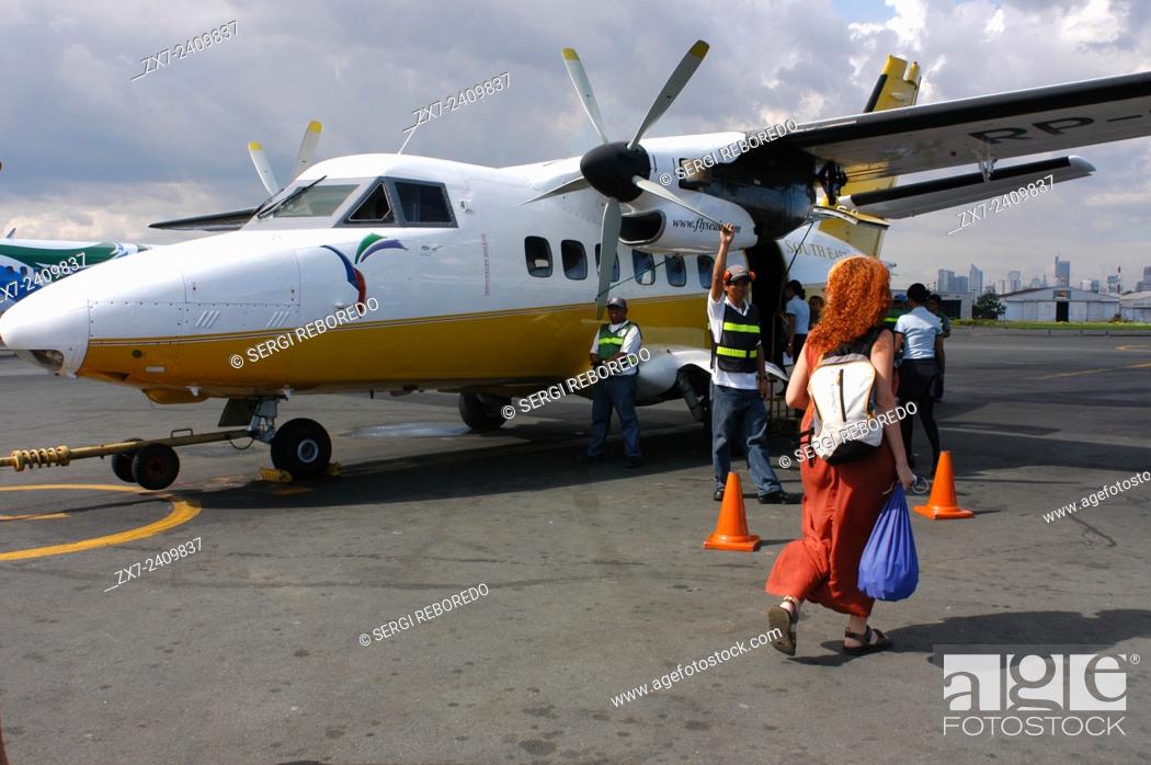 coro equipo Catástrofe Manila Airport. Flyseair company. The Visayas. Philippines Luzon Palawan  Province Puerto Princesa..., Foto de Stock, Imagen Derechos Protegidos Pic.  ZX7-2409837 | agefotostock