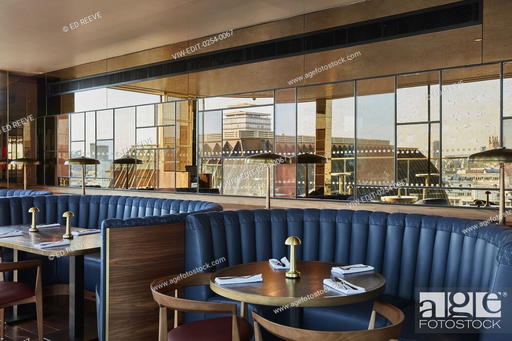 Stock Photo: Restaurant interior. Indigo Hotel, Leicester Square, London, United Kingdom. Architect: Michaelis Boyd Associates Ltd, 2018.