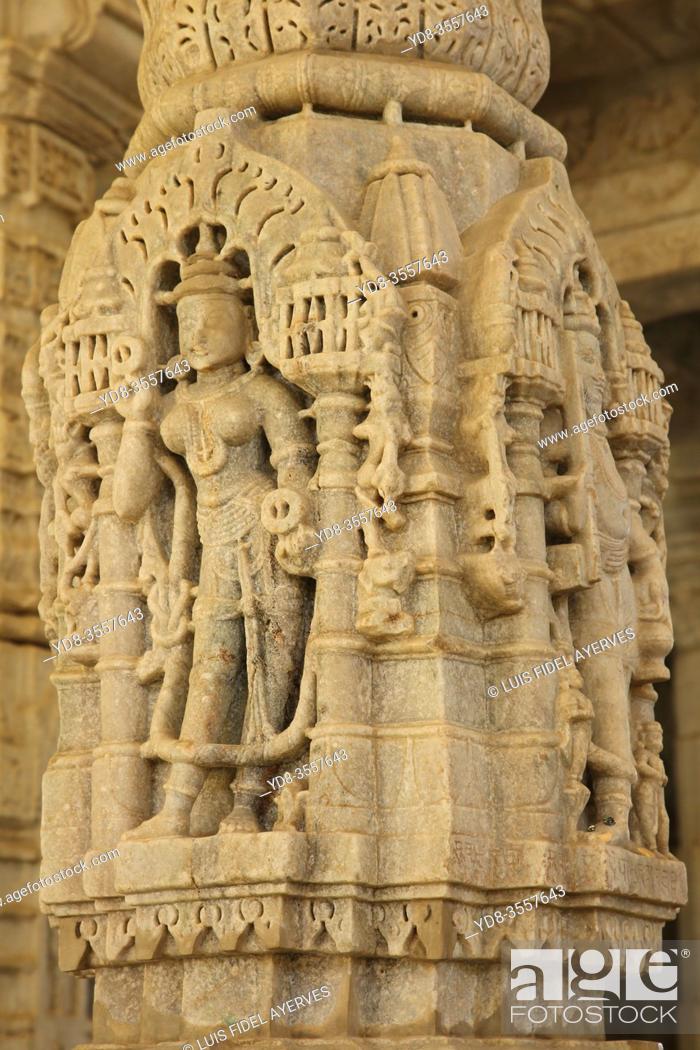 Stock Photo: Ranakpur Jain temple, Rajastan, India.