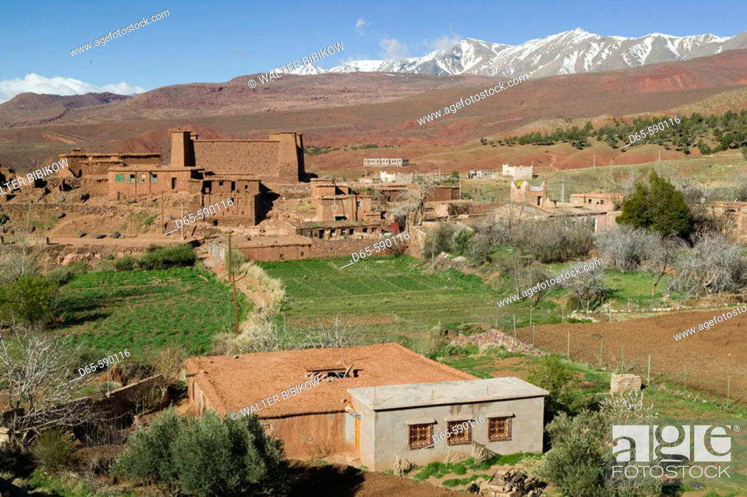 Stock Photo: Agouim Village. Tizi n-tischka Pass Road. South of the High Atlas. Morocco.