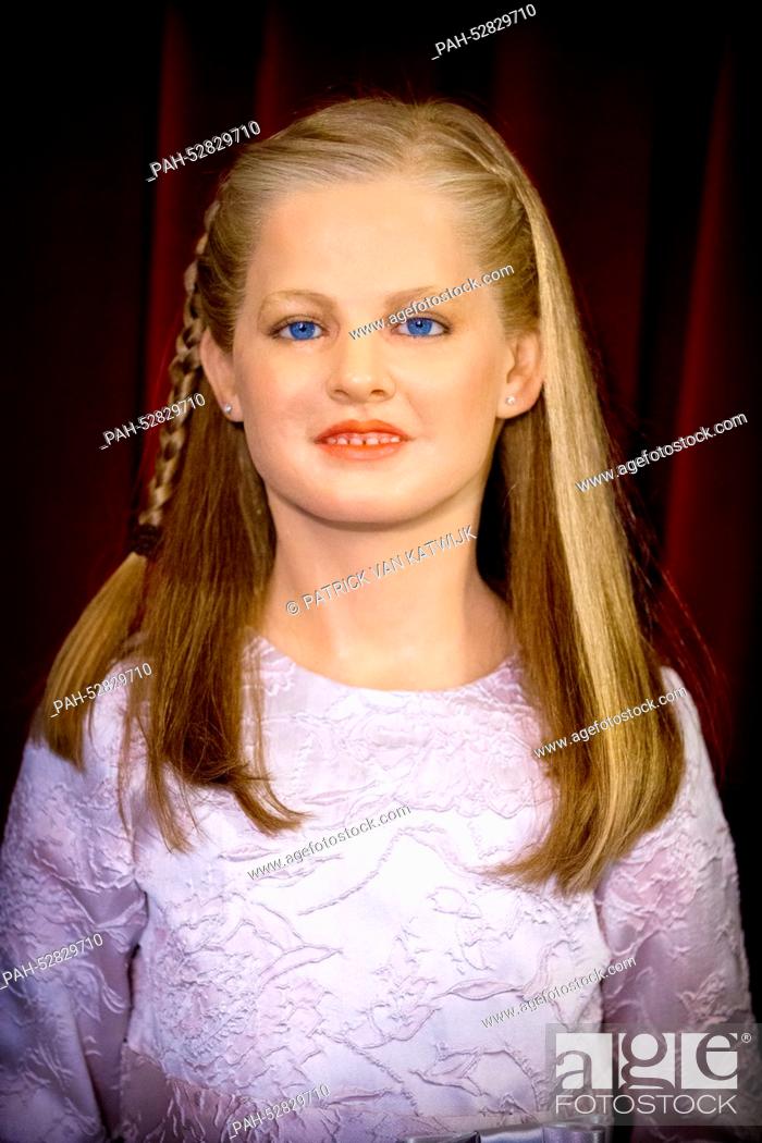 Stock Photo: The wax figure of Spanish Princess Leonor seen in the Madrid Wax Museum in Madrid, Spain, 12 October 2014. Photo: Patrick van Katwijk / NETHERLANDS OUT -.