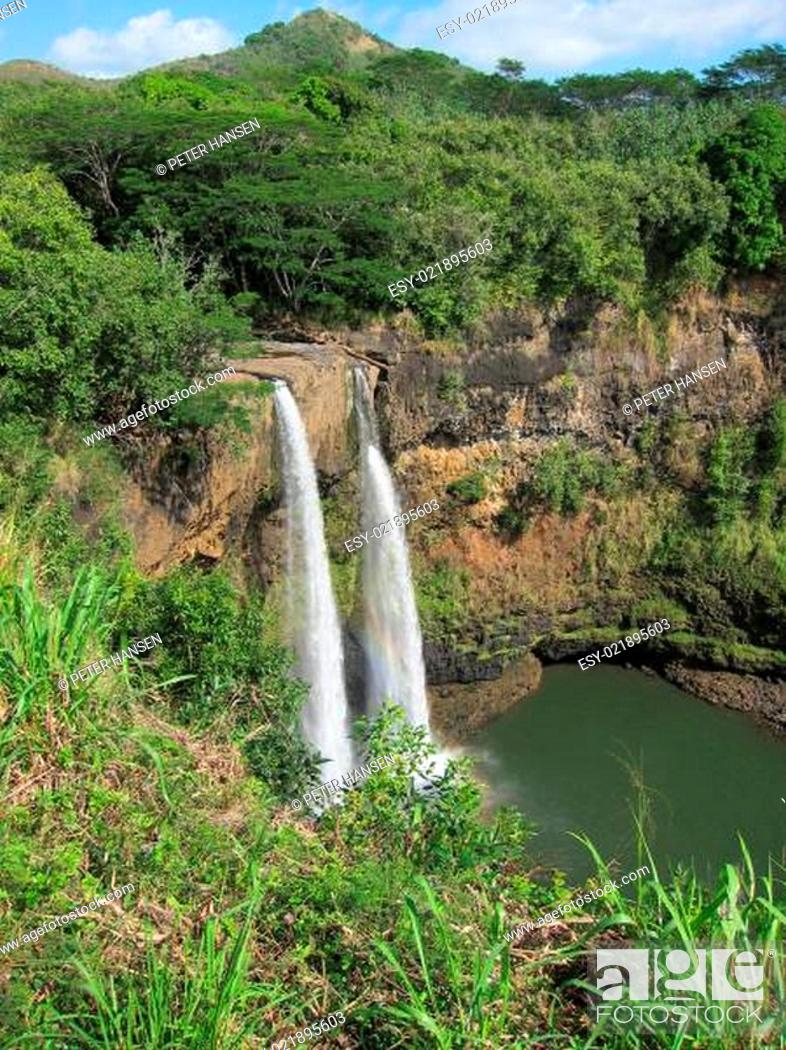 Stock Photo: Wailua Falls, Kauai, HI.