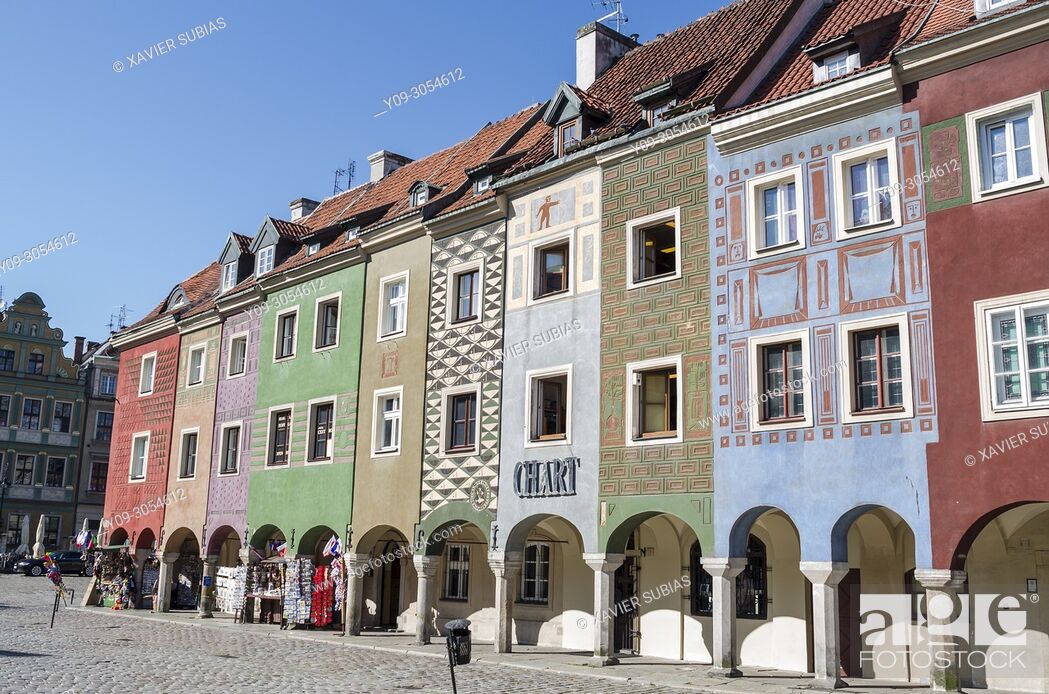 Stock Photo: Houses, Old Market Square, Poznan, Poland.