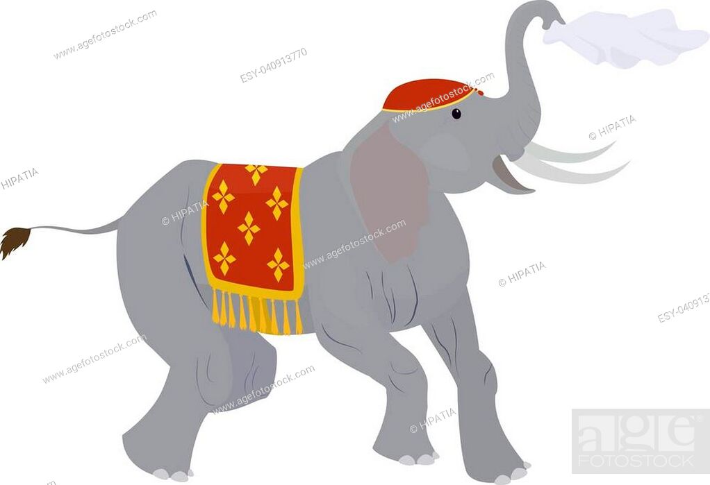 cartoon Circus elephant waving a handkerchief isolated on white, Stock  Vector, Vector And Low Budget Royalty Free Image. Pic. ESY-040913770 |  agefotostock