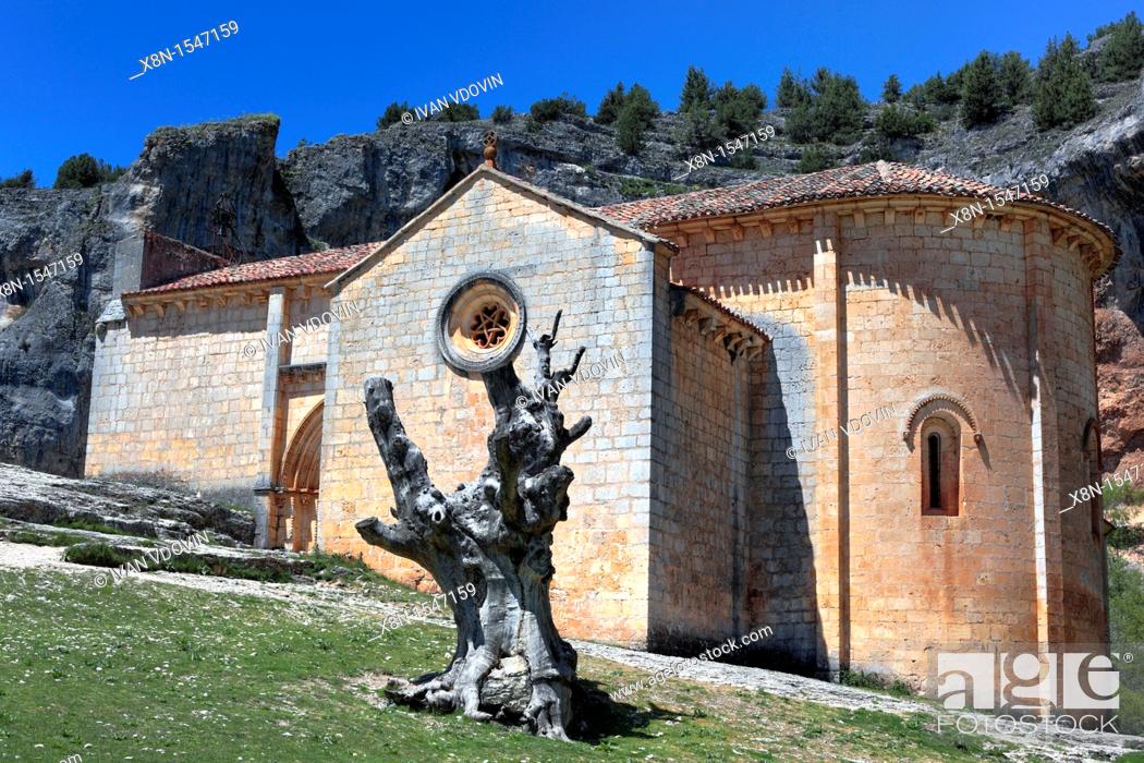 Stock Photo: Church of san Bartolomeo, Ucero, Soria, Castile and Leon, Spain.