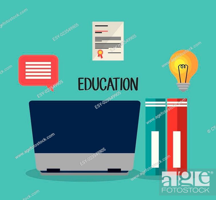Stock Photo: Online learning education graphic.