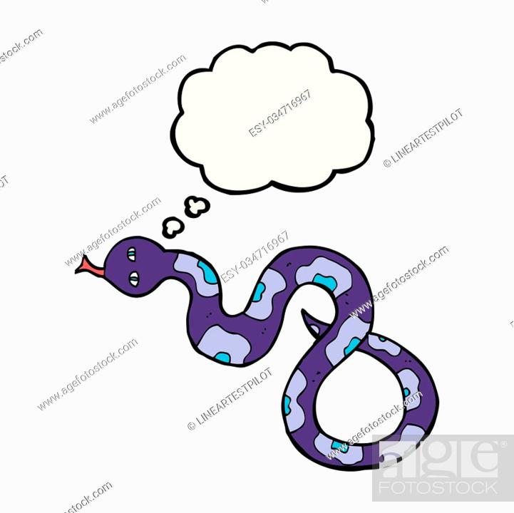 cartoon snake with thought bubble, Stock Photo, Picture And Low Budget  Royalty Free Image. Pic. ESY-034716967 | agefotostock