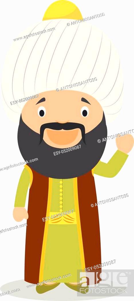 Sultan Othman I cartoon character. Vector Illustration, Stock Vector,  Vector And Low Budget Royalty Free Image. Pic. ESY-052009087 | agefotostock