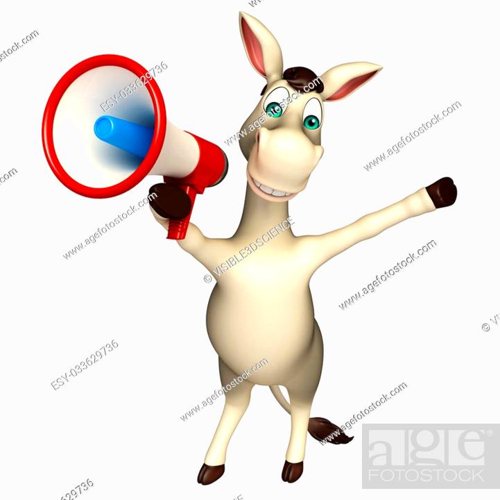 3d rendered illustration of Donkey cartoon character with loudseaker, Stock  Photo, Picture And Low Budget Royalty Free Image. Pic. ESY-033629736 |  agefotostock