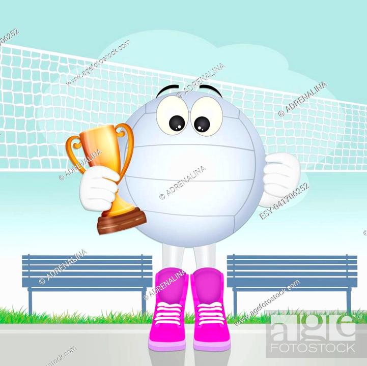 funny illustration of volleyball ball, Stock Photo, Picture And Low Budget  Royalty Free Image. Pic. ESY-041706252 | agefotostock