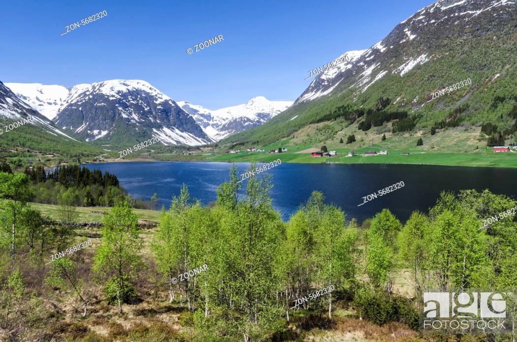 Stock Photo: spring, Sogndal, Sogn og Fjordane, Norway.