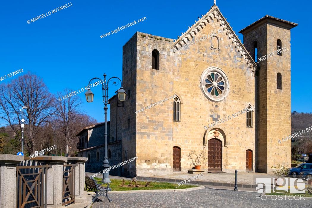 Stock Photo: San Salvatore church in Bolsena, near Bolsena lake, Lazio, Italy.